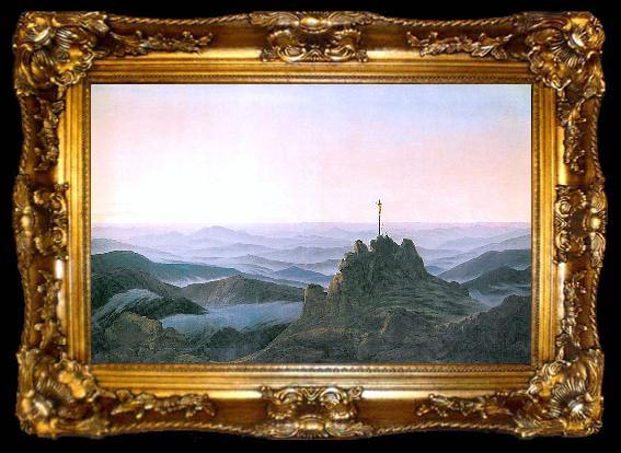 framed  Caspar David Friedrich Morgen im Riesengebirge, ta009-2